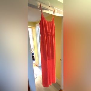 Salmon orange sun dress
